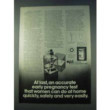 1978 E.P.T. Early Pregnancy Test Ad - At Last