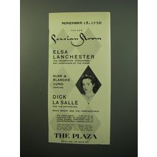 1950 The Plaza Hotel Advertisement - Elsa Lanchester - Persian Room