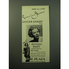 1950 The Plaza Hotel Ad - Evelyn Knight and Beatrice Kraft - Persian Room
