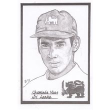Chaminda Vaas Sri Lanka Cricket Artist Drawing Limited Edn of 500 Postcard