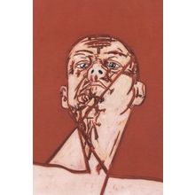 Tony Bevan Head & Neck Bloody Stitches Painting Postcard