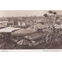 Hull Fair Yorkshire Big Wheel Roundabout in 1951 Postcard