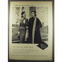 1956 Peck and Peck Convertible Coat Ad - one and one - make three