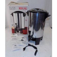 Regal 10-30 Cup Electric Percolator Coffeemaker K7030 Chrome Metal OPEN BOX NEW