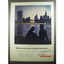 1956 Douglas DC-7 Airliner Ad - Fabulous New York! Get there sooner