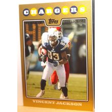 2008 Topps VINCENT JACKSON (Chargers) gold parallel #168 417/2008