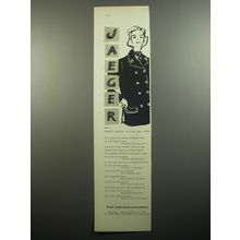 1957 Jaeger Fashion Ad - Jaeger's year-in, year-out navy reefer