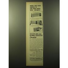 1960 Columbia Transistor Convertible Radio Advertisement
