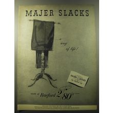 1960 Majer Slacks Advertisement - Majer Slacks ..a way of life!