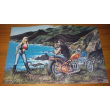 1978 David Mann Illustration - Mountains and Coast