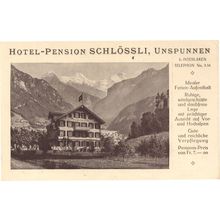 Hotel Pensions Schlossli Unspunnen Switzerland Old Advertising Postcard