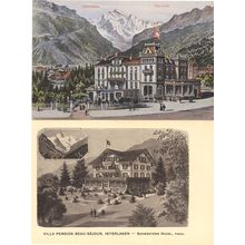 Beau Sejour Eden Hotel Interlaken Switzerland 2x Old Postcard