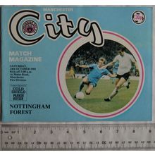 1981 programme Manchester City v. Nottingham Forest, 24/10