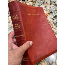 Custom NASB Touch Bible Rebind Premium Red Siegel Goatskin & French Milled Paper