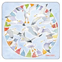 Single Coaster Seagull and Bunting Drinks Mat by Emma Ball UK Made