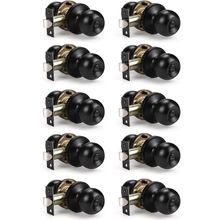 KNOBWELL Matte Black Privacy Door Knob, Interior Bedroom Bathroom Door Knobs wit