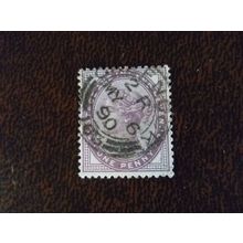 1881 GB Queen Victoria SG172 1d lilac fine used stamp 6 May 1890 Greenock