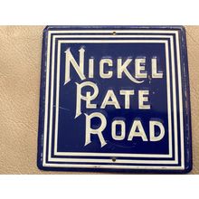 ICOLLECTZONE Vintage 1950's Nickel Plate Road Sign Apx 2.5" x 3 3/4 (B000)
