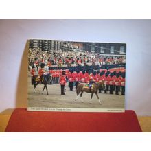THE QUEEN, TROOPING THE COLOUR, London used postcard by John Hinde. 1975 pm =