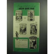 1943 Green Giant Peas Ad - 5 Ways To Look At a Can