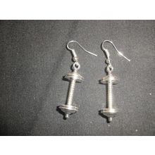Body building athlete weight training gym keep fit alloy dumbbell earrings