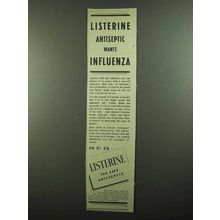 1939 Listerine Antiseptic Ad - Wants Influenza
