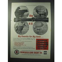 1964 Redfield 4-X Scope Ad - Big Favorite for Big Game