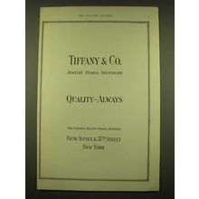 1924 Tiffany & Co. Ad - Jewelry Pearls Silverware Quality - Always