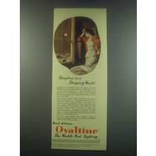 1949 Ovaltine Drink Ad - Sleepless in a sleeping world