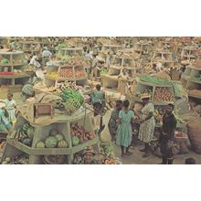 Interior of the Montego Bay Market Jamaica West Indies Postcard