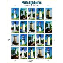 Pacific Lighthouses Sheet of Twenty 41 Cent Postage Stamps Scott 4146-4150