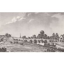Lechlade St Johns Bridge in 1790 Gloucester Painting Postcard
