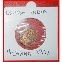 Ⰶ ELEPHANT (1912-1936):INDIA★1/12 ANNA 1921! I+B UNC HOLDER★LOW START★NO RESERVE