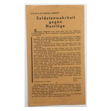Original WW2 Russian/Soviet Air Drop Propaganda Leaflet. - Code 1053. - 1942.