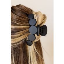 Black Minimalist 5 Circles Frosted Hair Claw Clip