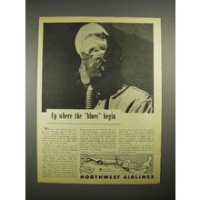 1944 Northwest Airlines Ad - Up Where Blues Begin