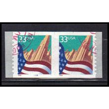 Used 3281 33c U.S. Flag Over City Fine CNP Left 1111B PA2119