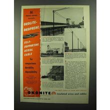 1950 Okonite Okolite-Okoprene Aerial Cable Ad - Hazel-Atlas