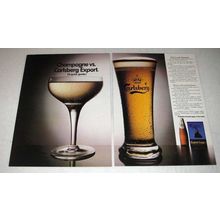 1984 Carlsberg Export Beer Ad - Champagne