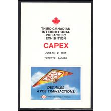 Card 3rd Canadian Int'l Exhibit With Label CAPEX '87 Box0105