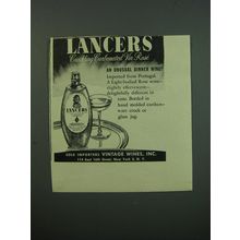 1949 Lancers Crackling Carbonated Vin Rose Ad - An unusual dinner wine