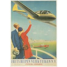 Frits Diepen Vliegtuigen Dutch Plane Poster Travel Postcard