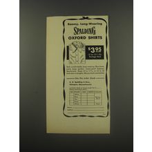 1956 Spalding Oxford Shirts Ad - Roomy, Long-wearing Spalding Oxford shirts