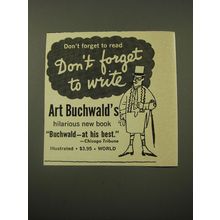 1960 World Book Advertisement - Don't Forget to Write by Art Buchwald