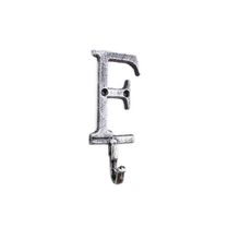 Pack Of 2] Rustic Silver Cast Iron Letter F Alphabet Wall Hook 6""