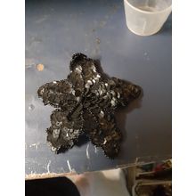 womens black sequin flower brooch or hair clip