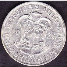 1936 South Africa 1 Florin (2 Shillings) Silver Coin