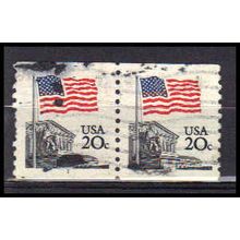 Used 1895 20c U.S. Flag Very Fine CNP Left 1 PA0255