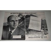 1952 Ballantine Ale Ad - James A. Michener