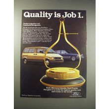 1990 Ford Aerostar and Lincoln Town Car Ad - Quality is Job 1